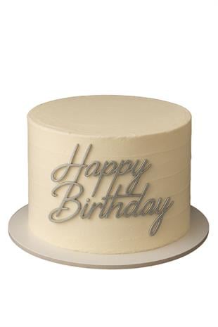 HAPPY BİRTDAY PASTA SÜSÜ GÜMÜŞ
