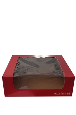 KIRMIZI 30x30x10 PENCERELİ KUTU