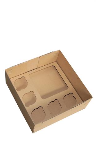 KRAFT CUPPASTA KUTUSU 25x25x10