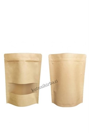 18x29 PENCERELİ KRAFT KİLİTLİ DOYPACK
