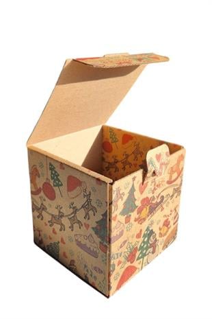 RENKLİ BASKI 10X10X10 KAPAKLI KUTU