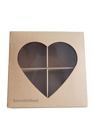 SEPERATÖRLÜ 23x23x6 KALP KAPAK KUTU