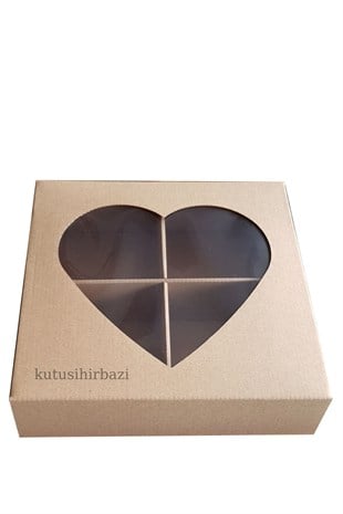 SEPERATÖRLÜ 23x23x6 KALP KAPAK KUTU