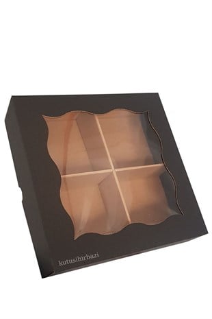 SEPERATÖRLÜ 23x23x6 SİYAH PENCERELİ KUTU