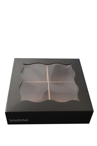 SEPERATÖRLÜ 23x23x6 SİYAH PENCERELİ KUTU