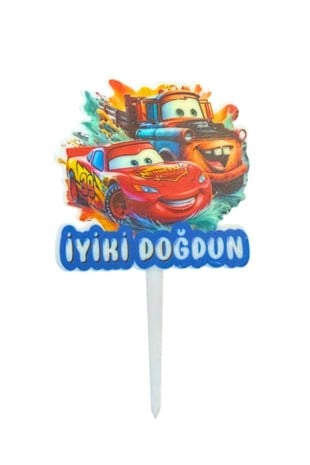 ŞİMŞEK MCQUEN  PASTA SÜSÜ RENKLİ