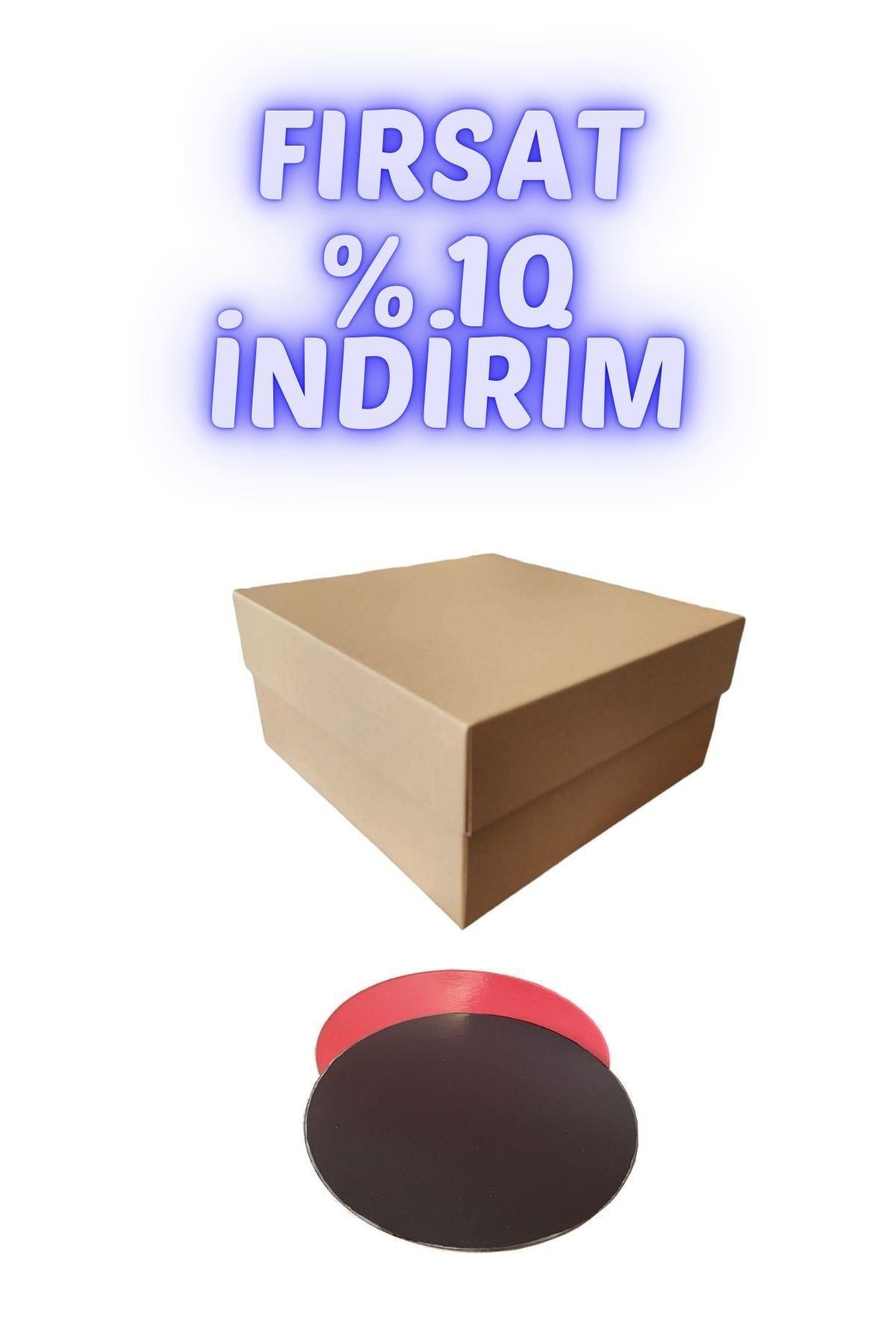 28x28x15 BASKISIZ + 28 CM KIRMIZI-SİYAH ALTLIK TAKIM