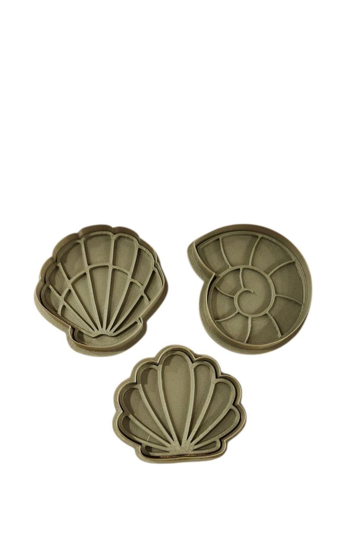 DENİZ KABUĞU 3'LÜ SET KURABİYE KALIBI