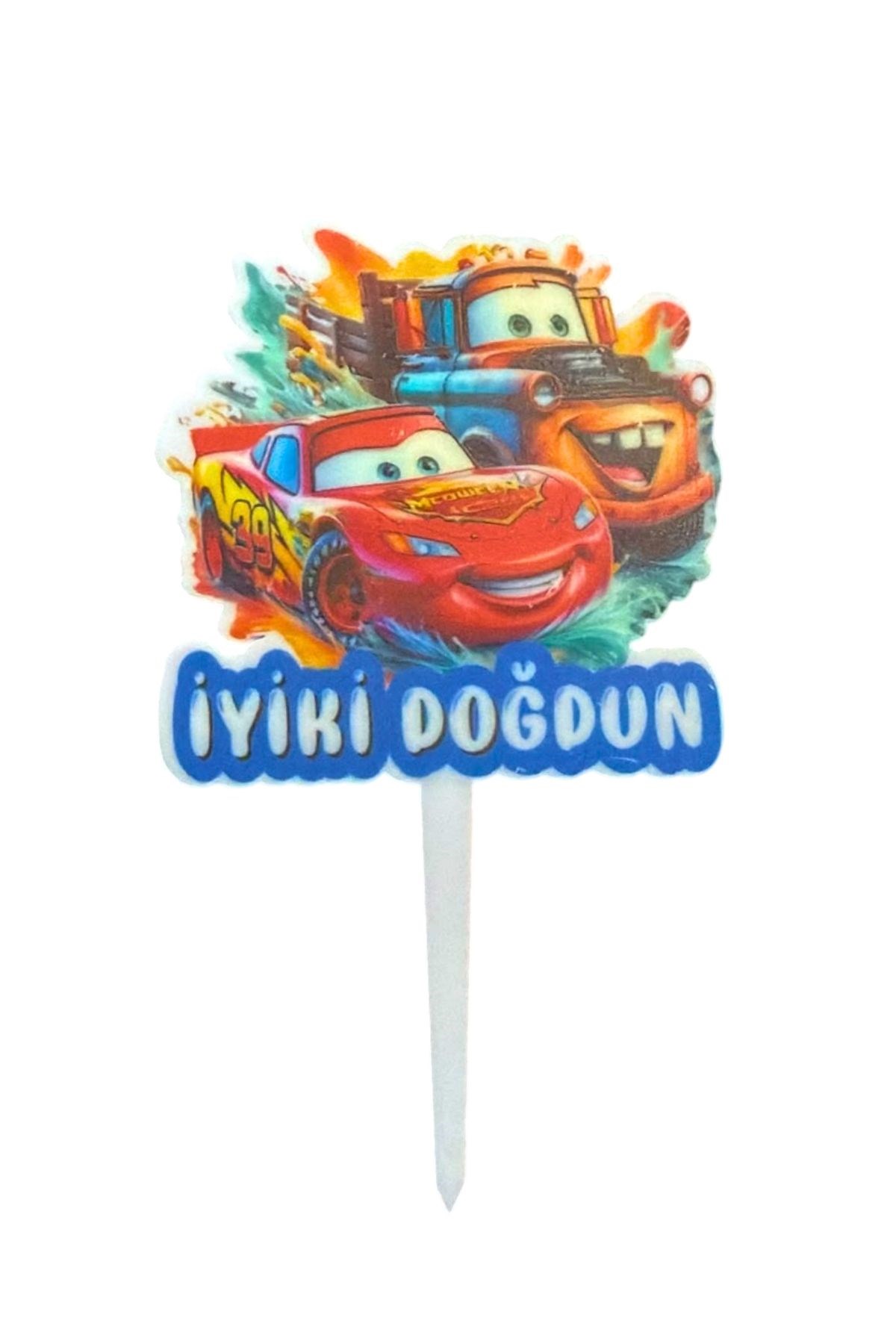 ŞİMŞEK MCQUEN  PASTA SÜSÜ RENKLİ