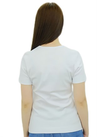 Baskılı Beyaz T-Shirt
