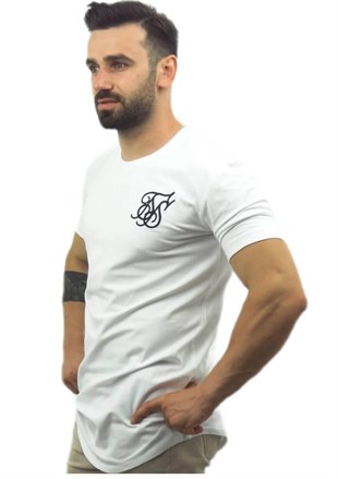 Beyaz SS Nakışlı Erkek T-shirt 1082 