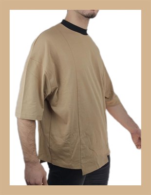 Beyaz Uzun Kollu Gold Nakışlı T-shirt 1085