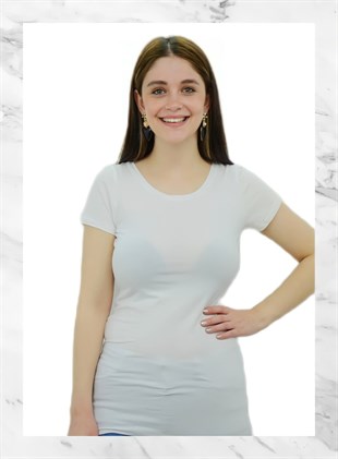 Beyaz Uzun T-Shirt