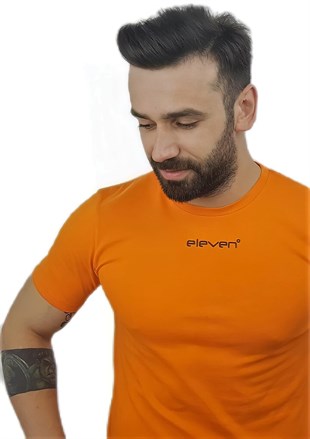 Eleven Baskılı Erkek Tişört - Turuncu