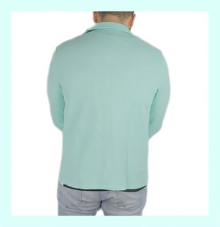 Kendinden Desenli Sırt Detaylı Koyu Yeşil T-Shirt