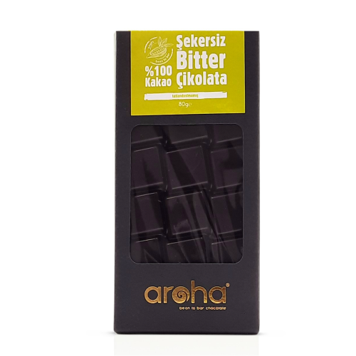 %100 Bitter Çikolata (80 gr) Aroha