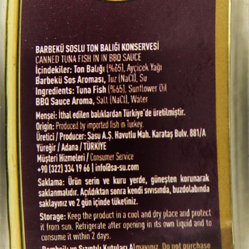Barbekü Soslu Ton Balığı (160 gr) Sasu