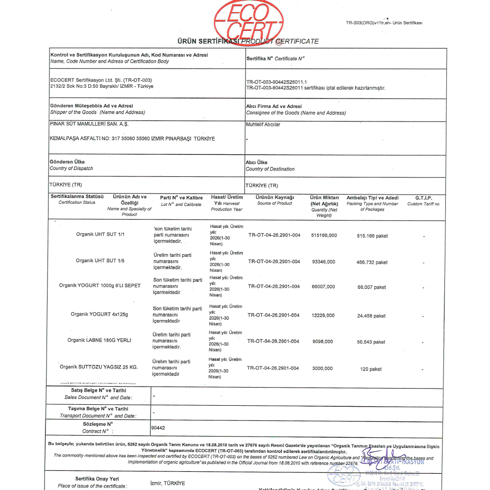 Bitkisel Bazlı Yulaf İçeceği (1 litre) Pınar