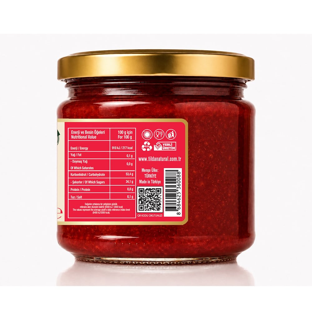 Çilek Marmelatı %80 Meyve (220 gr) Tilda