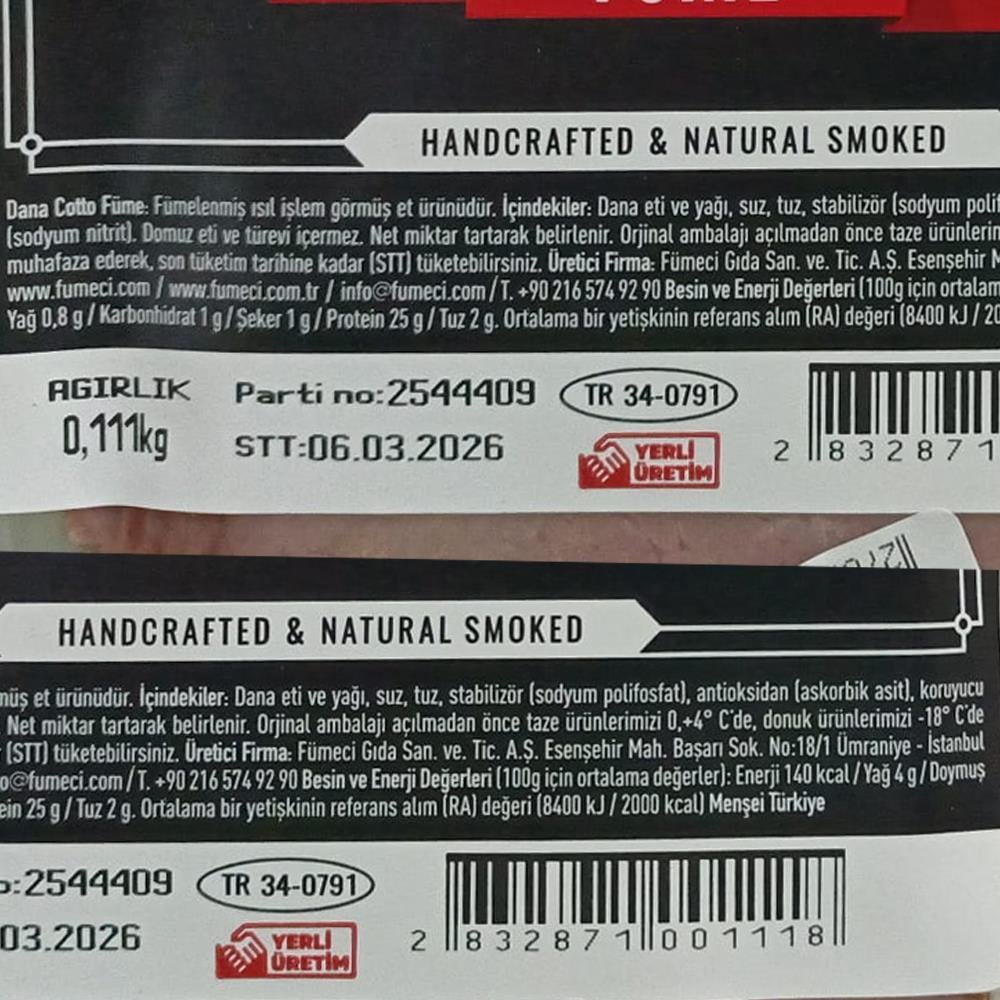 Dana Cotto (125 gr) Fümeci Smokehouse