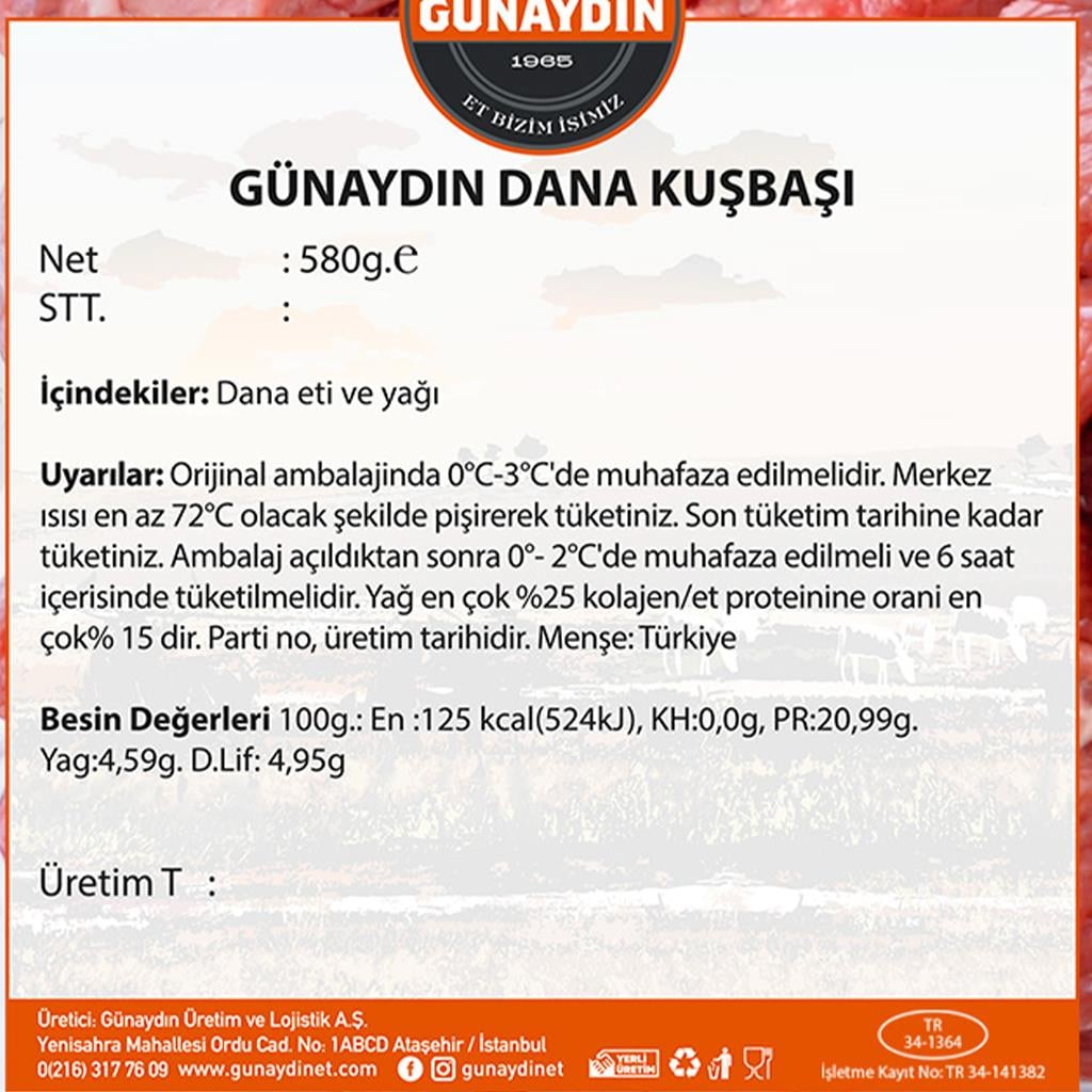 Dana Kuşbaşı (580 gr) Günaydın