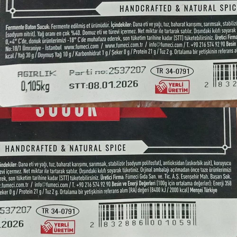 Dilimli Baton Sucuk (125 gr) Fümeci Smokehouse