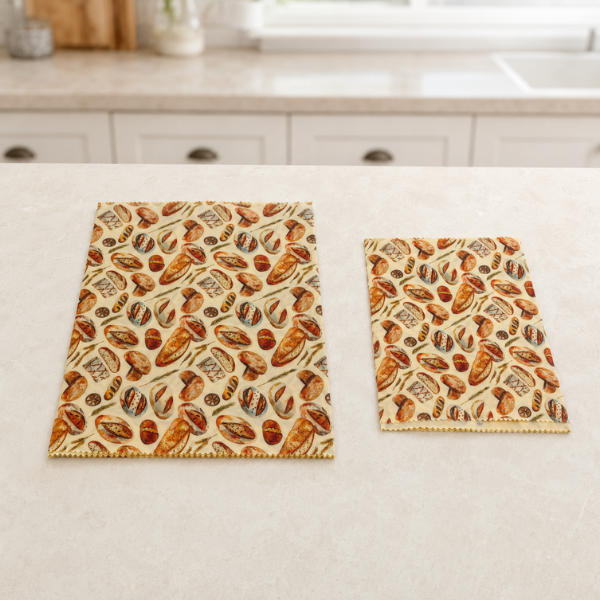 Doğal Balmumu Ekmek Saklama Torbası 2Li Set (40x35 Cm + 35x30 Cm) Doğa Kucaklar