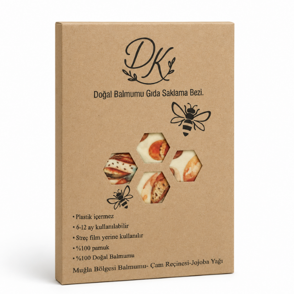 Doğal Balmumu Ekmek Saklama Torbası 2Li Set (40x35 Cm + 35x30 Cm) Doğa Kucaklar