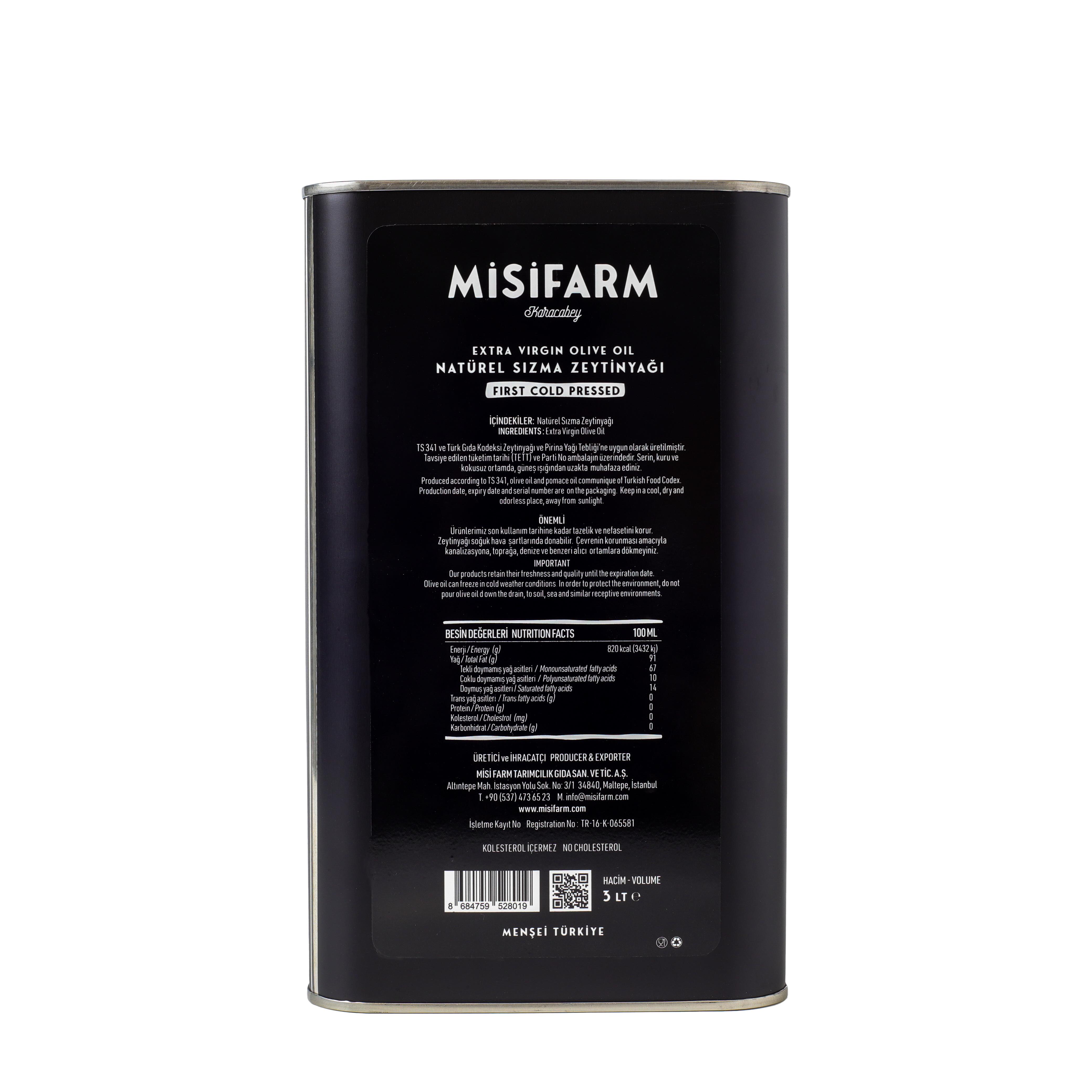 Doğal Erken Hasat Natürel Sızma Zeytinyağı (3 Litre) Misi Farm