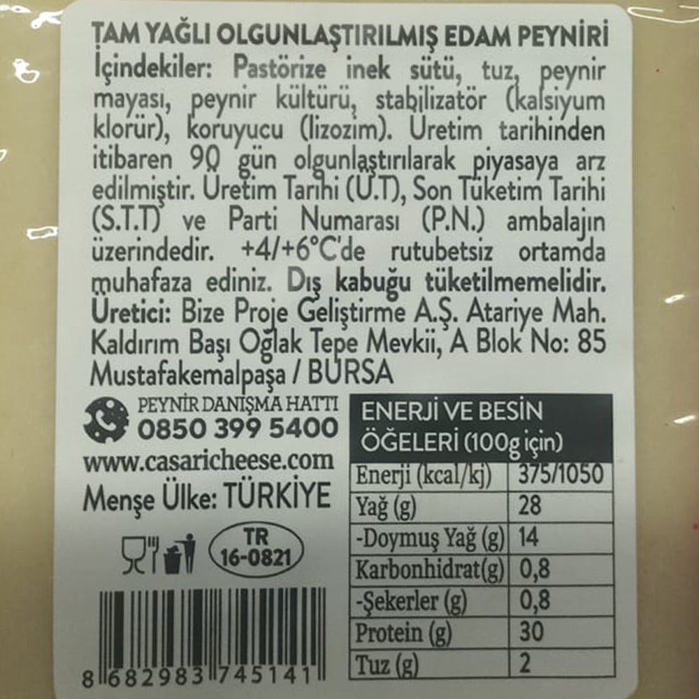 Edam Peynir (200 gr) Casari