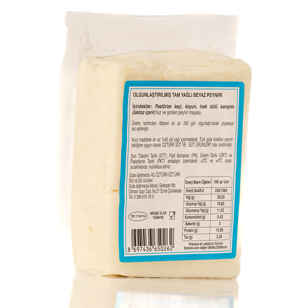 Tam Yağlı Olgunlaştırılmış (%90 Keçi) (350 gr) Beyaz Peyniri H.Ö 444