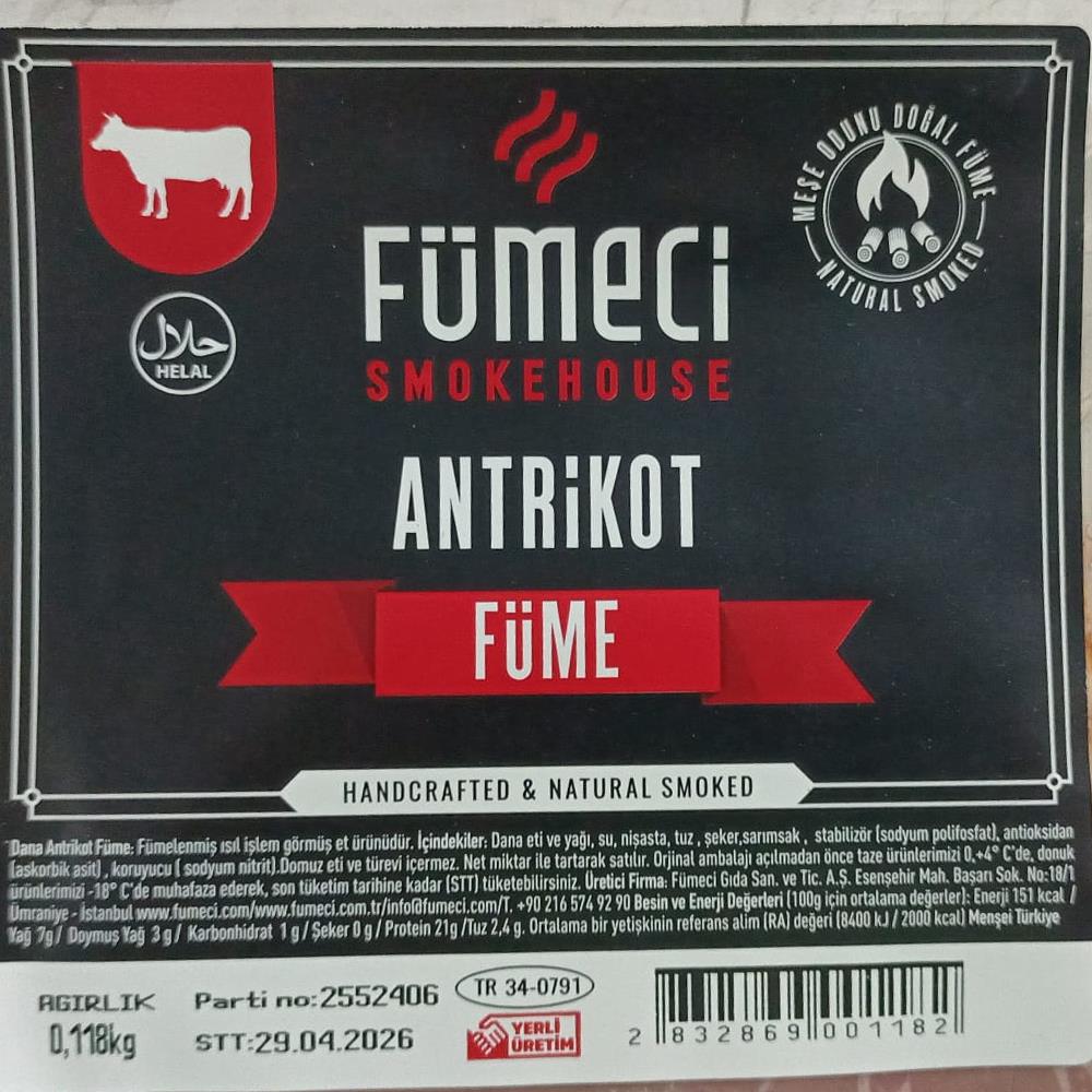 Füme Dana Antrikot (125 gr) Fümeci Smokehouse