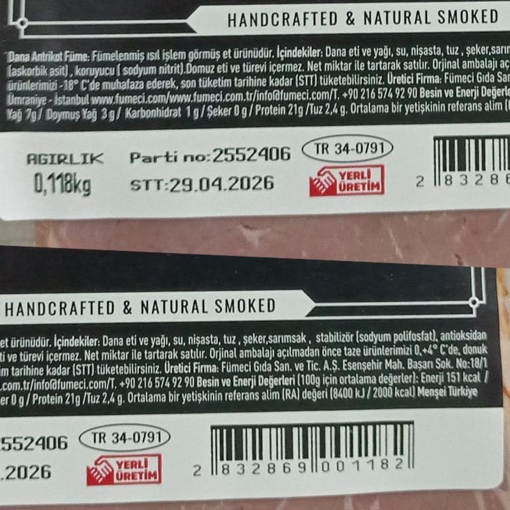 Füme Dana Antrikot (125 gr) Fümeci Smokehouse