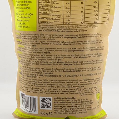 Glutensiz Elmalı Granola (300 gr) Moms
