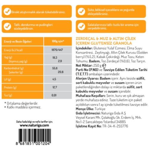 Glutensiz Granola Zerdeçal (250 Gr) Naturiga