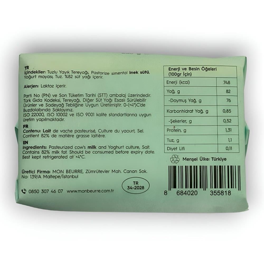 Gurme Tuzlu Yayık Tereyağı (250 gr) Mon Beurre