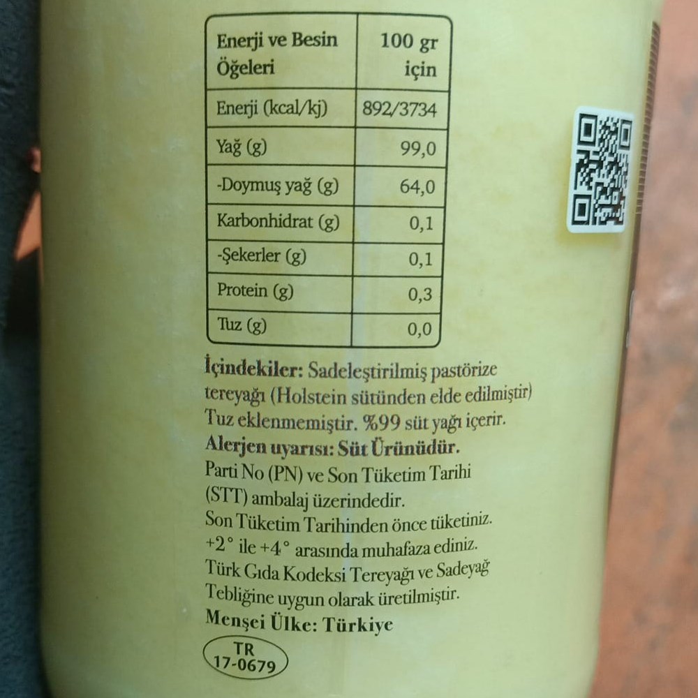Holstein Sade Yağ (500 gr) Uluova