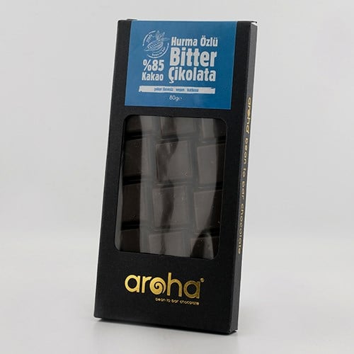 Hurma Özlü Bitter Çikolata- %85 Kakao (80 gr) Aroha