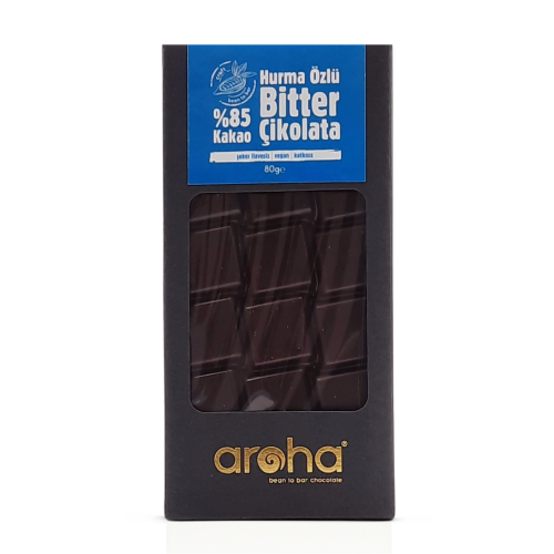Hurma Özlü Bitter Çikolata- %85 Kakao (80 gr) Aroha