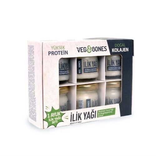 İlik Yağı, Hindistan Cevizi Yağı ile Zenginleştirilmiş (40ml x 6 'lı paket) Veg&Bones
