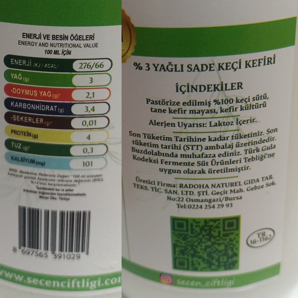 Keçi Kefiri (1 lt) Seçen Çiftliği