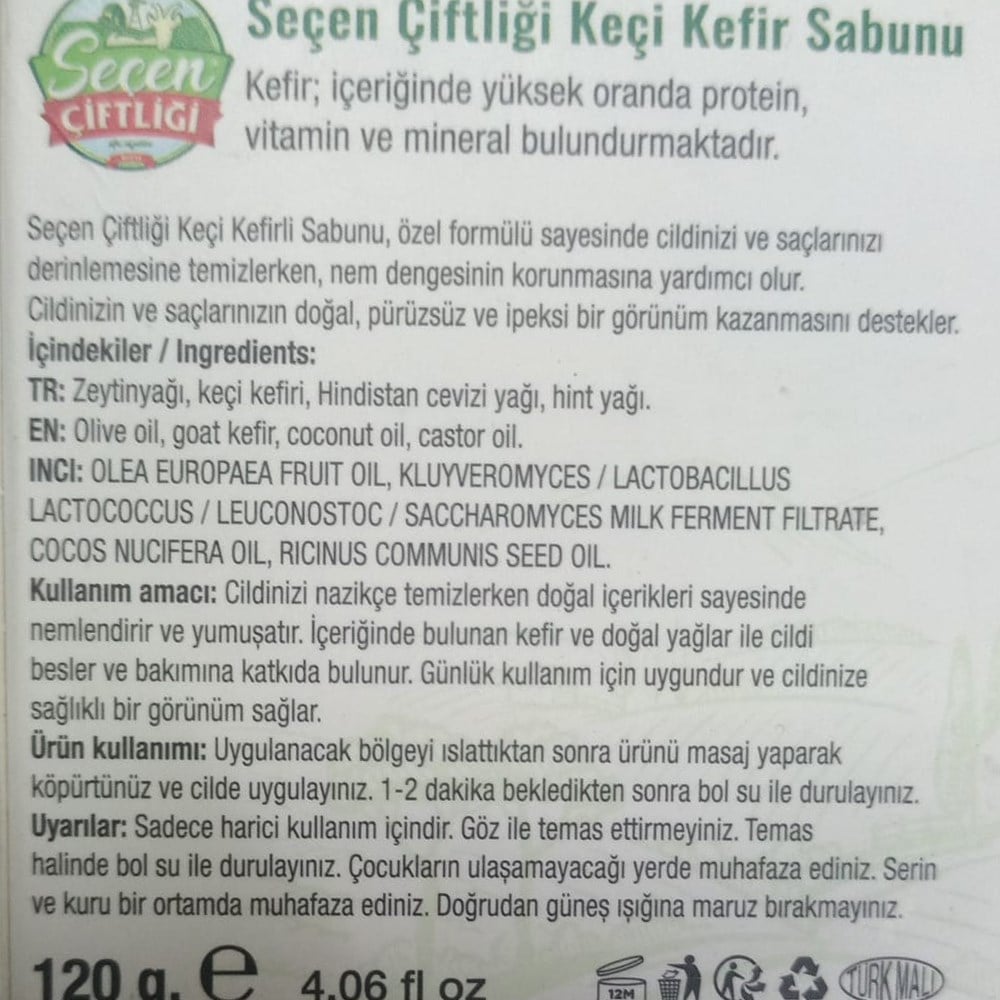 Kefir Sabunu (120 gr) Seçen Çiftliği