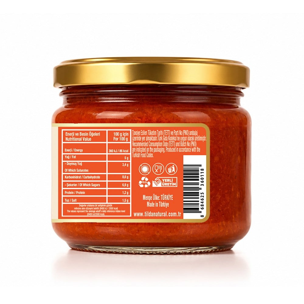 Kırmızı Biber Havuç Sosu (300 gr) Tilda