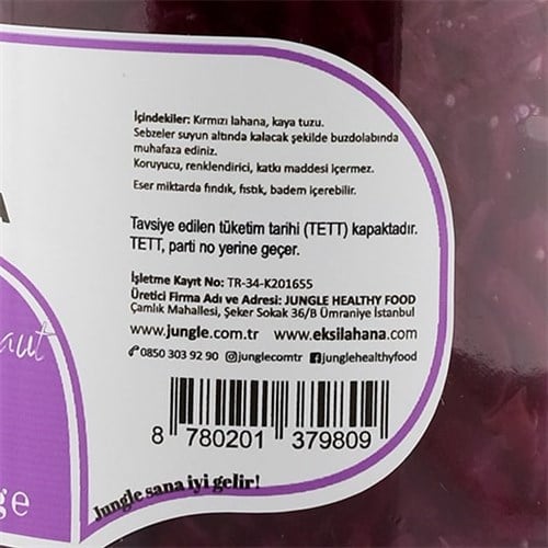 Kırmızı Ekşi Lahana (580 gr) Jungle