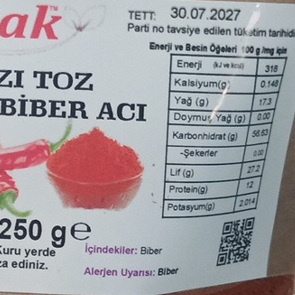 Kırmızı Toz Biber Acı (250 gr) Otak