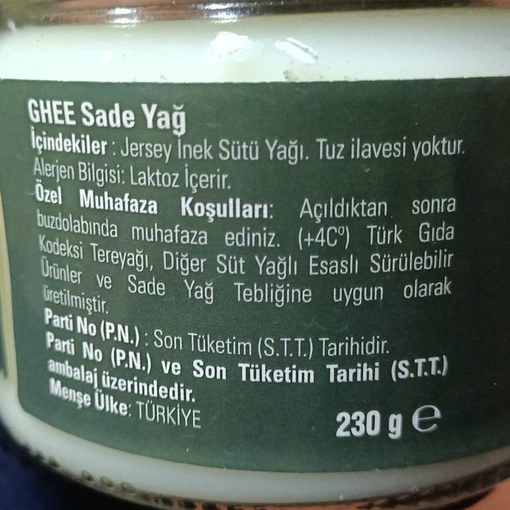 Locavore Jersey Ghee Sade Yağ (230 gr) Shemsa Naturals Locavore