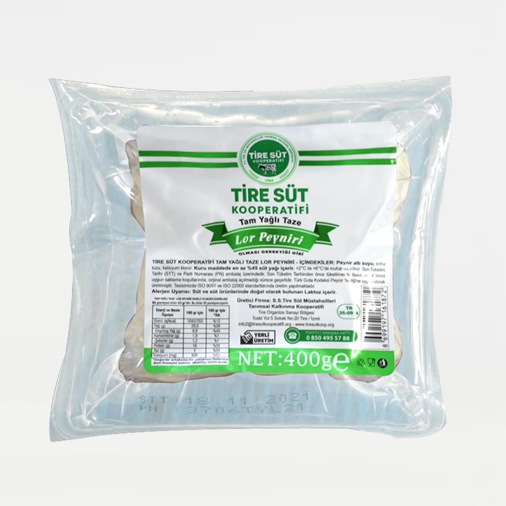 Lor Peynir, Tuzlu-Yağlı (400 gr) Tire Süt Koop.