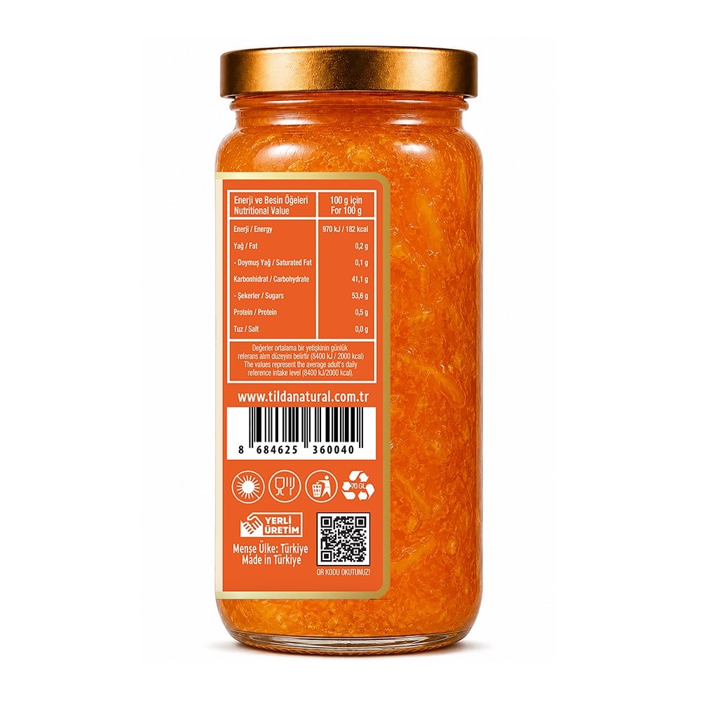 Mandalina Marmelatı %80 Meyve (250 gr) Tilda