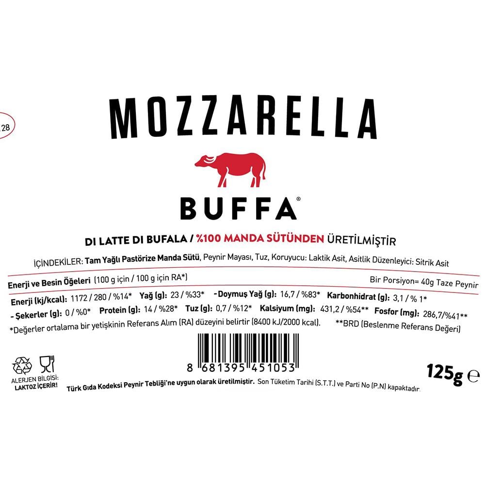 Mozzarella Peynir (125 gr), Buffa