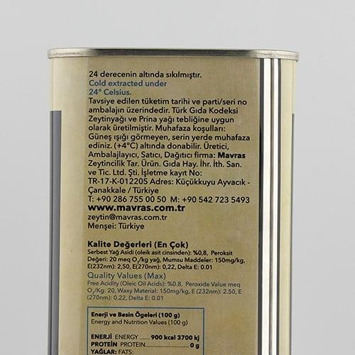 Natürel Sızma Zeytinyağı, Erken Hasat, Soğuk Sıkım (2 lt) Mavras